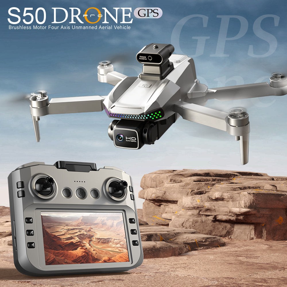 S50 PRO GPS Drone With 2 Batteries, 4.5-inch Large Screen Remote, R…