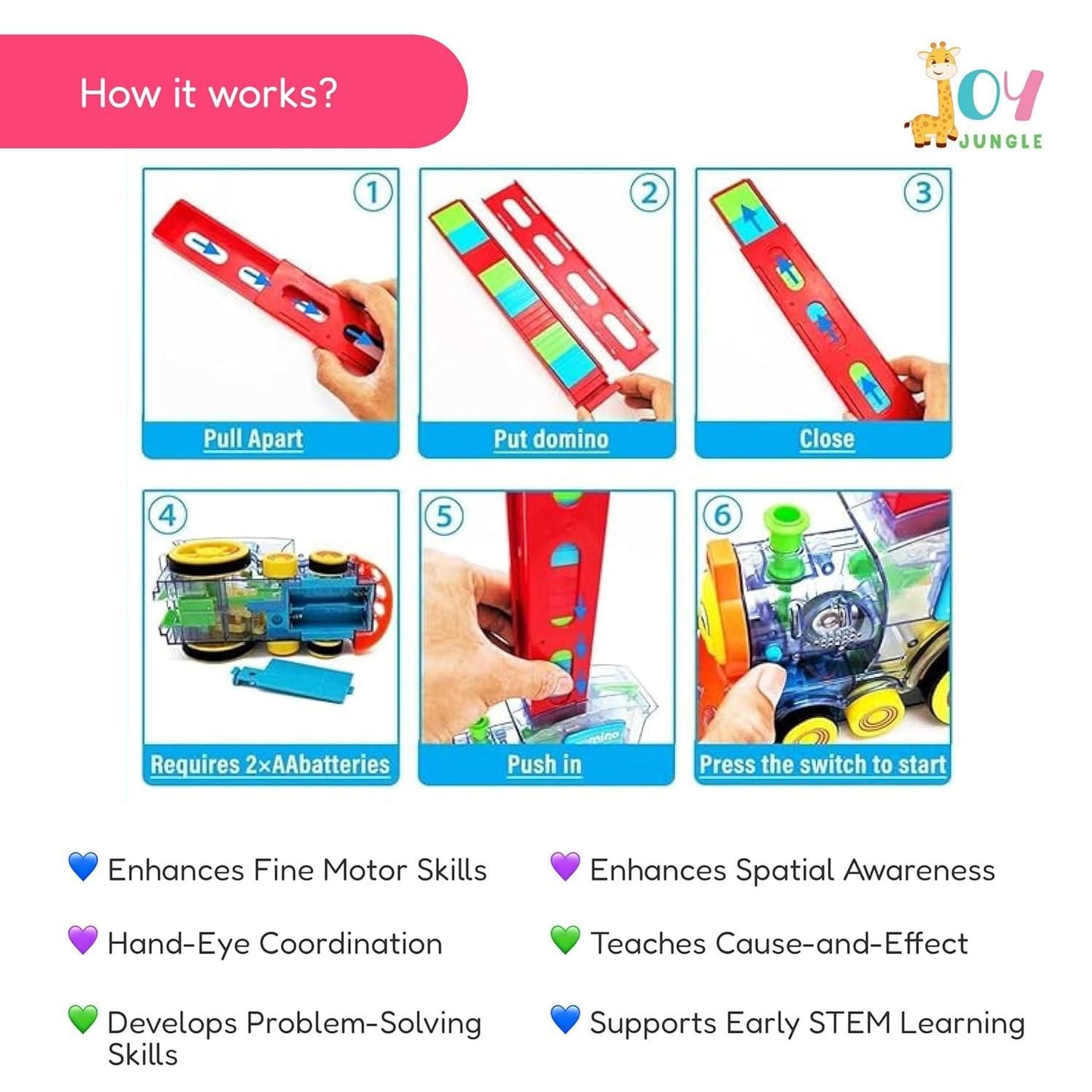 Train Toy Domino Set for Kids BPA Free Plastic with Sound Effects —…