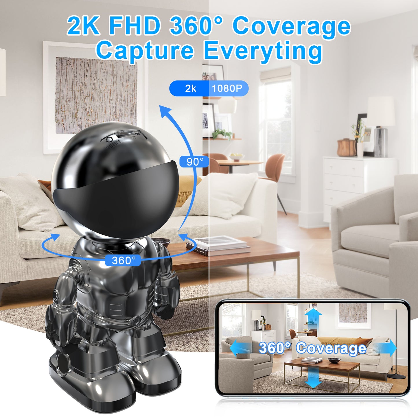Smart Robot Camera 3MP IP Camera WIFI Robert Network CCTV HD Baby M…