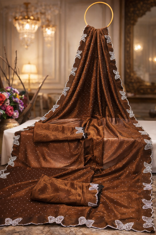 ✨ Kashvi Sarees Embellished Bollywood Net Saree with Unstitched Blouse ✨