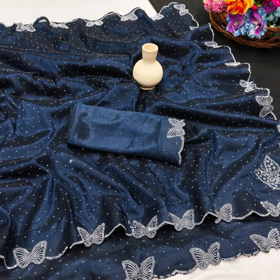 ✨ Kashvi Sarees Embellished Bollywood Net Saree with Unstitched Blouse ✨