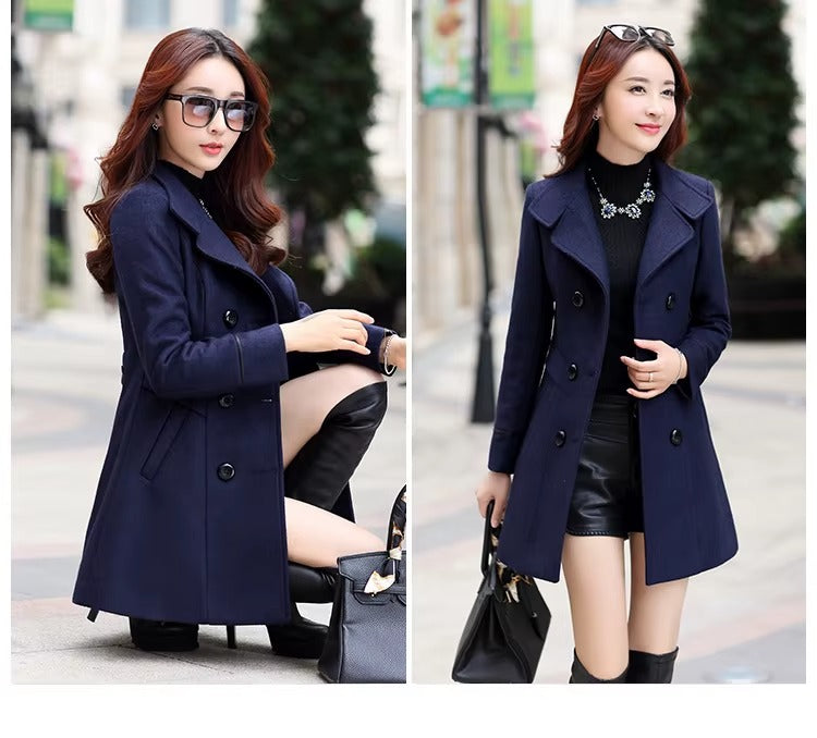 Liu Ming 2025 Women’s Woolen Trench Coat – Windproof Long Sleeve Winter Outwear with Cotton Filling | Hot Selling Coat