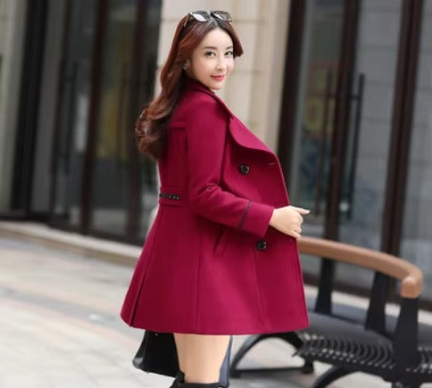 Liu Ming 2025 Women’s Woolen Trench Coat – Windproof Long Sleeve Winter Outwear with Cotton Filling | Hot Selling Coat